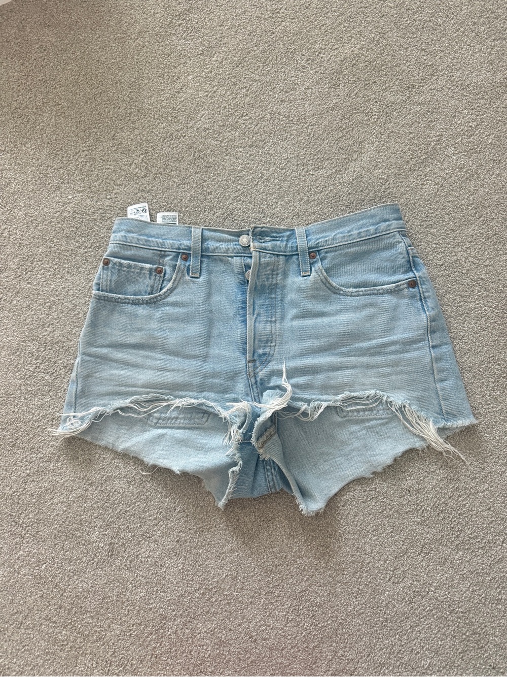 Levi’s Medium Wash High Rise Jean Shorts